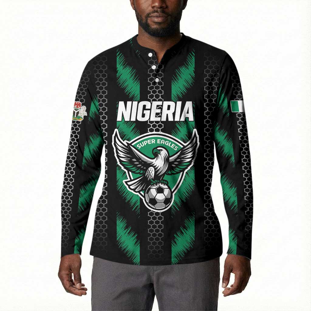 Custom Football Nigeria Button Sweatshirt Soar Super Eagles