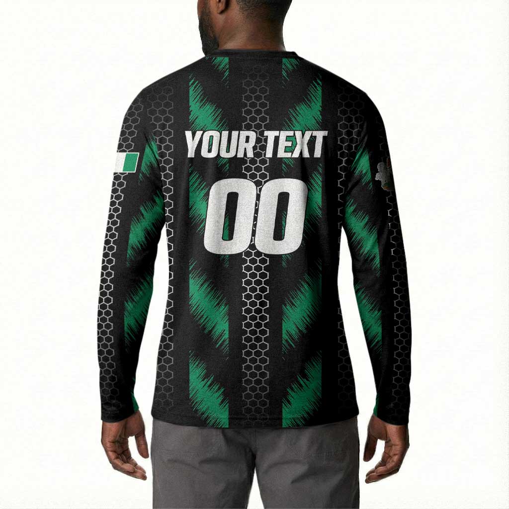 Custom Football Nigeria Button Sweatshirt Soar Super Eagles