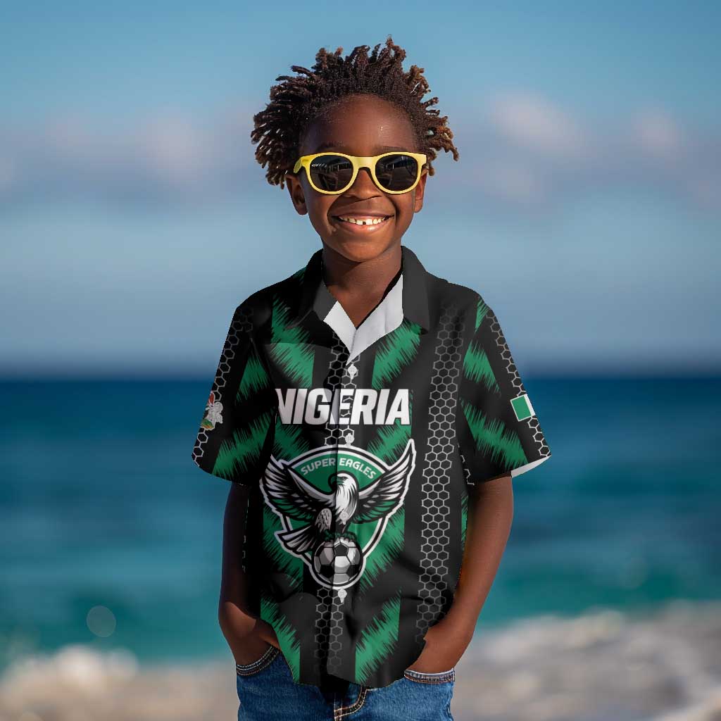 Custom Football Nigeria Kid Hawaiian Shirt Soar Super Eagles