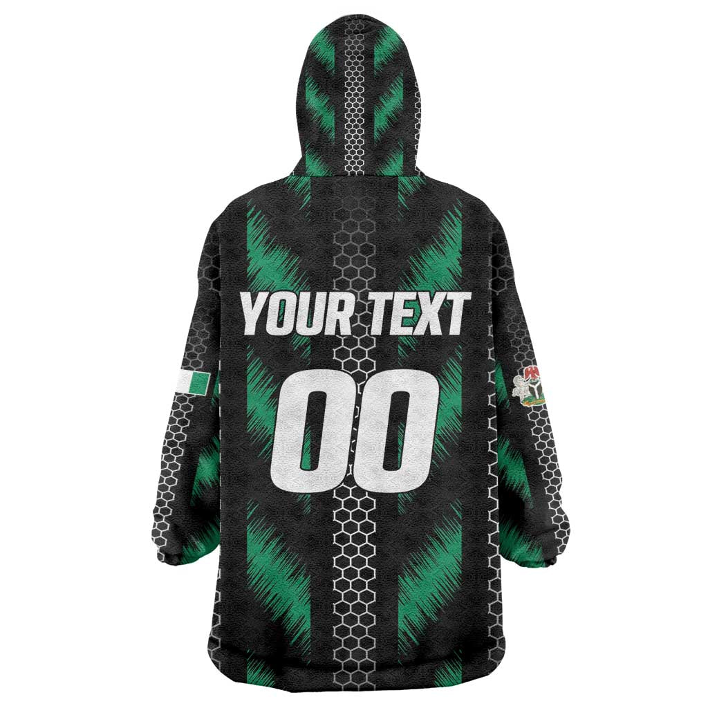 Custom Football Nigeria Kid Wearable Blanket Hoodie Soar Super Eagles