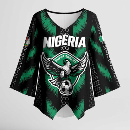 Custom Football Nigeria Kimono Sleeve Blouse Soar Super Eagles
