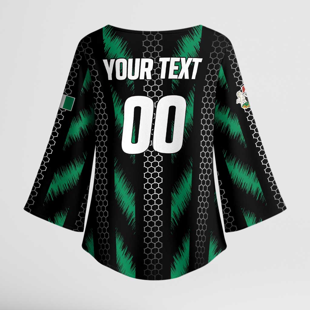 Custom Football Nigeria Kimono Sleeve Blouse Soar Super Eagles