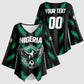Custom Football Nigeria Kimono Sleeve Blouse Soar Super Eagles