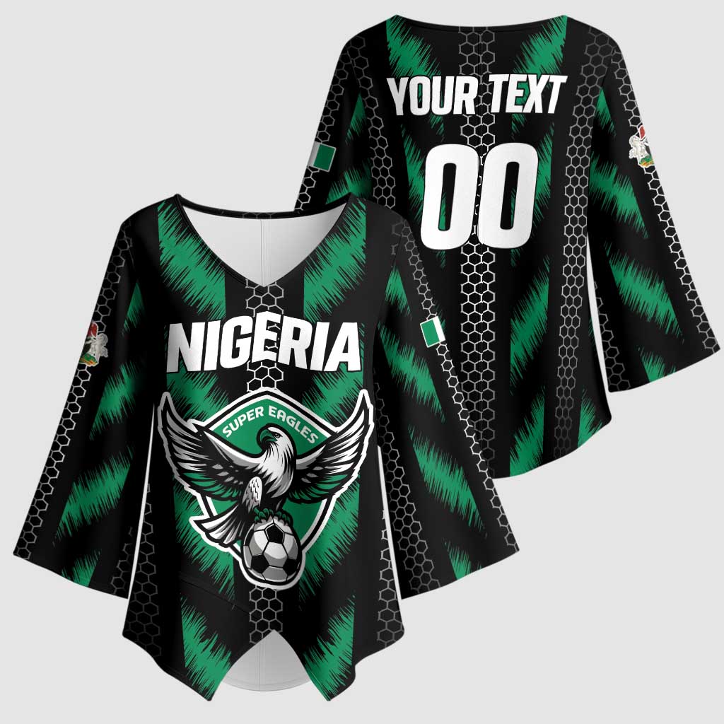 Custom Football Nigeria Kimono Sleeve Blouse Soar Super Eagles