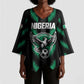 Custom Football Nigeria Kimono Sleeve Blouse Soar Super Eagles