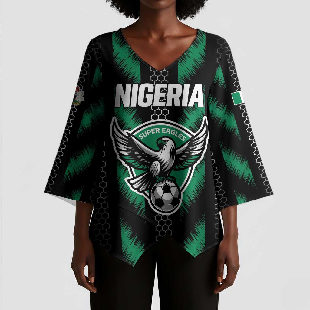 Custom Football Nigeria Kimono Sleeve Blouse Soar Super Eagles