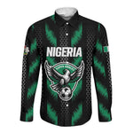 Custom Football Nigeria Long Sleeve Button Shirt Soar Super Eagles