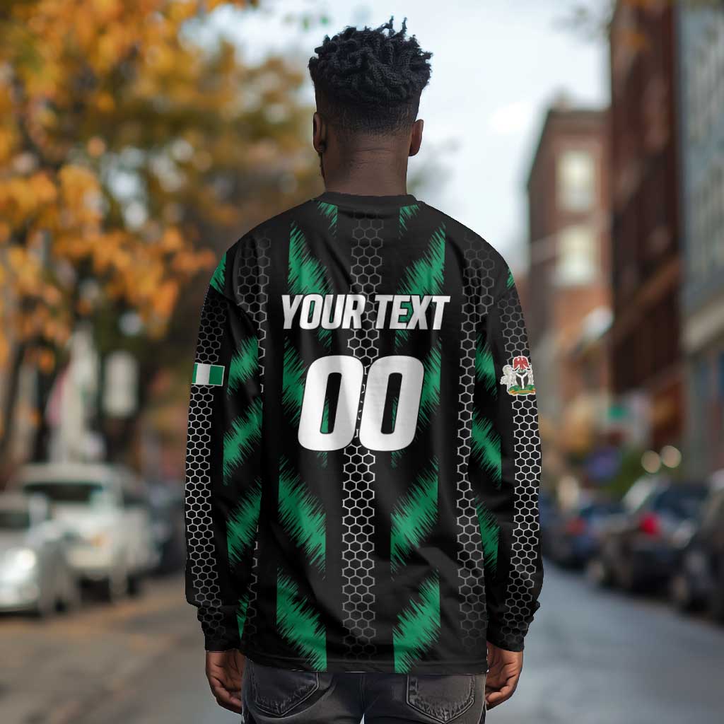 Custom Football Nigeria Long Sleeve Shirt Soar Super Eagles