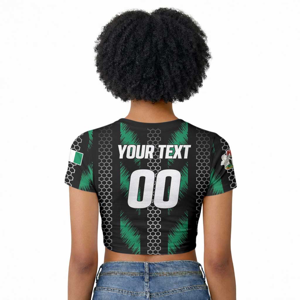 Custom Football Nigeria Raglan Cropped T shirt Soar Super Eagles