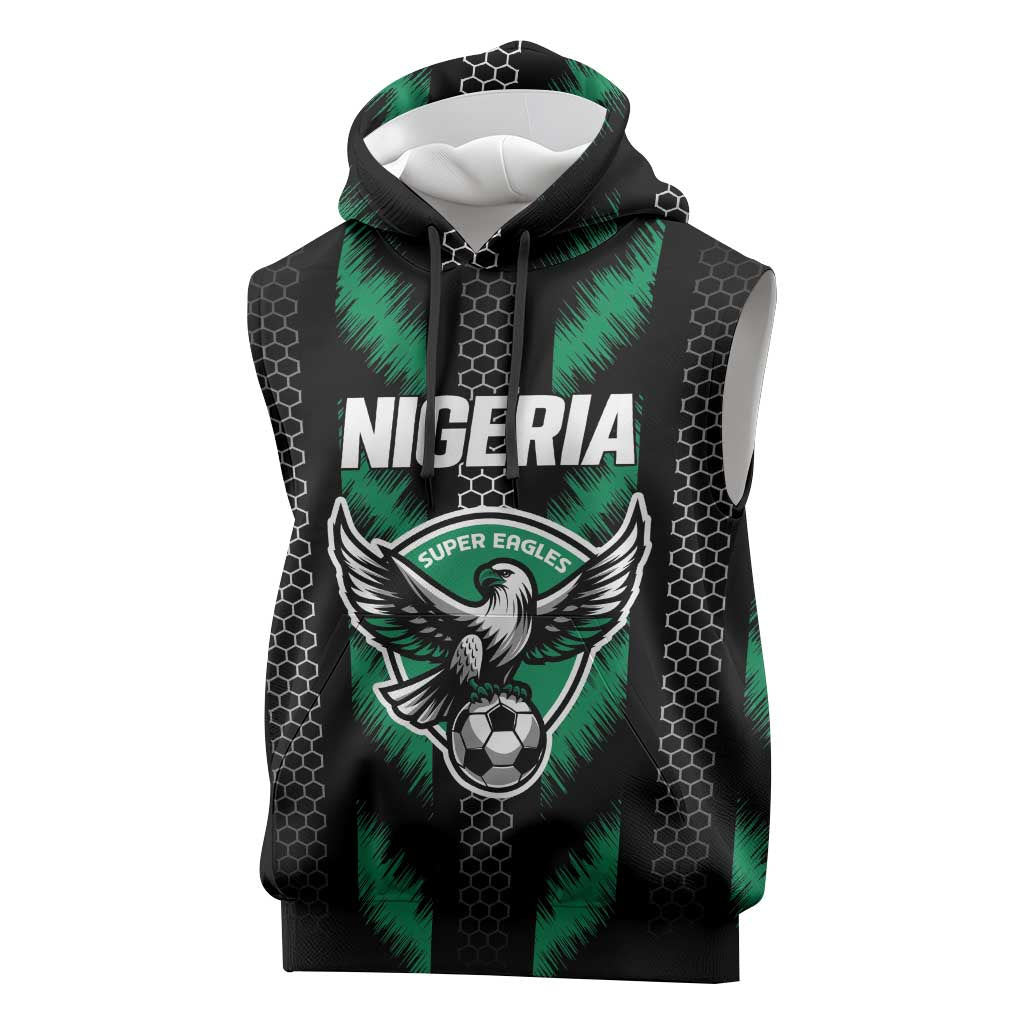 Custom Football Nigeria Sleeveless Hoodie Soar Super Eagles
