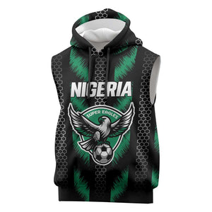Custom Football Nigeria Sleeveless Hoodie Soar Super Eagles