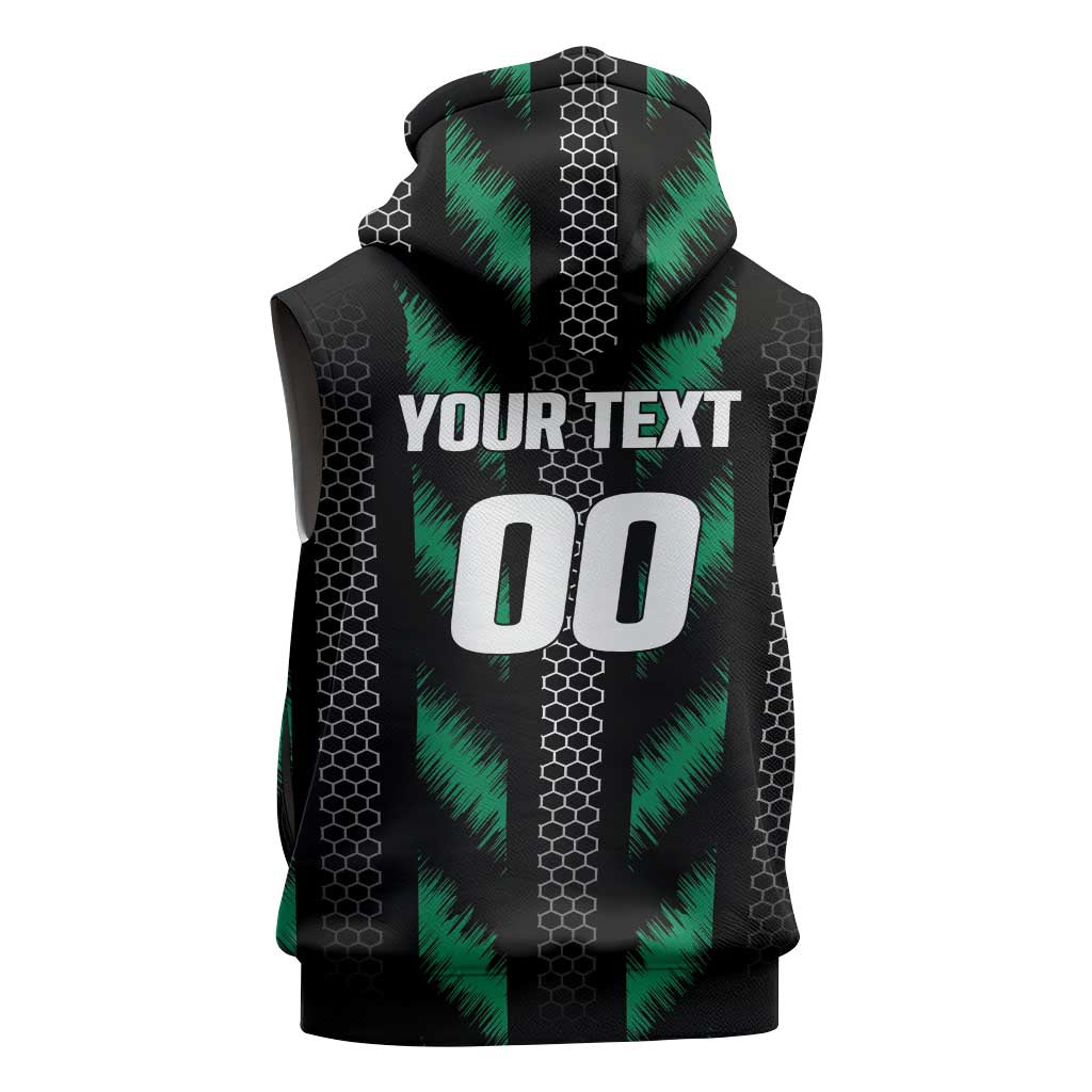 Custom Football Nigeria Sleeveless Hoodie Soar Super Eagles