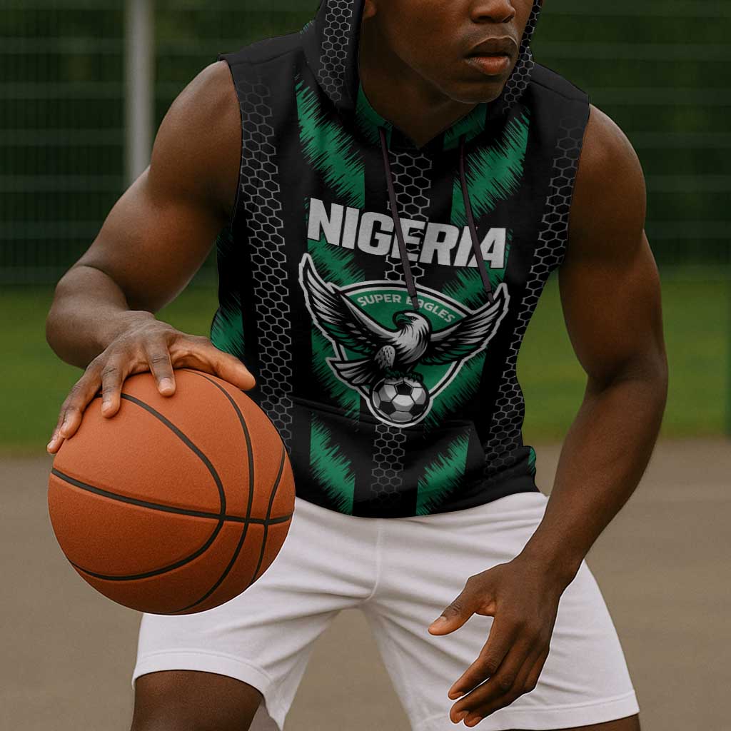 Custom Football Nigeria Sleeveless Hoodie Soar Super Eagles