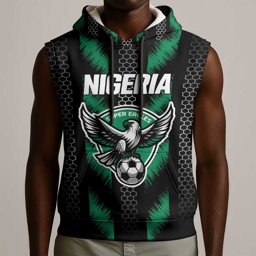 Custom Football Nigeria Sleeveless Hoodie Soar Super Eagles