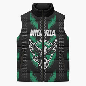 Custom Football Nigeria Sleeveless Puffer Jacket Soar Super Eagles