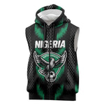 Custom Football Nigeria Sleeveless Zip Hoodie Soar Super Eagles