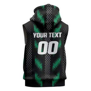 Custom Football Nigeria Sleeveless Zip Hoodie Soar Super Eagles
