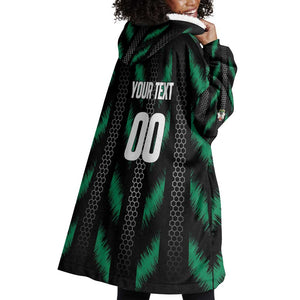 Custom Football Nigeria Wearable Blanket Hoodie Soar Super Eagles