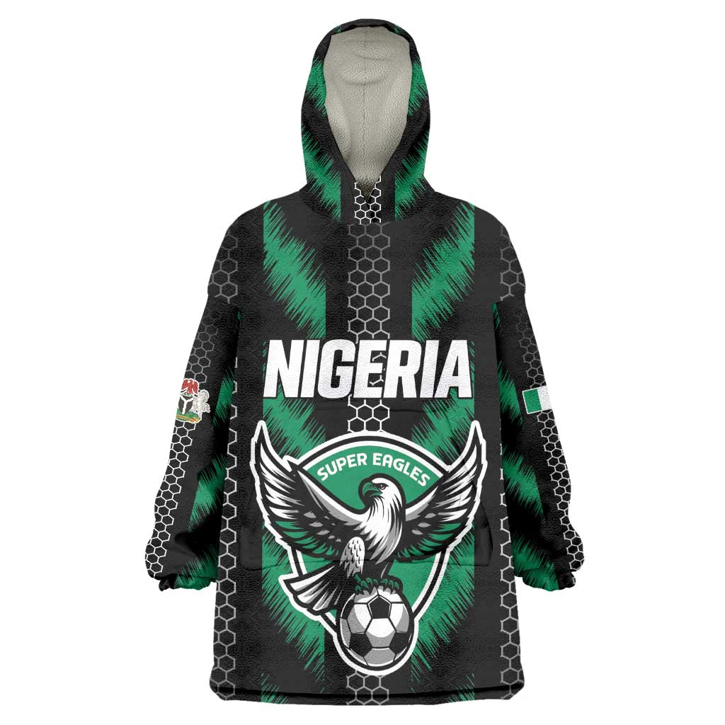 Custom Football Nigeria Wearable Blanket Hoodie Soar Super Eagles