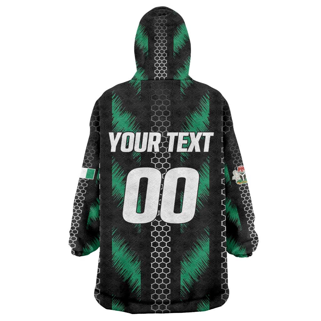 Custom Football Nigeria Wearable Blanket Hoodie Soar Super Eagles