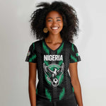 Custom Football Nigeria Women V-Neck T-Shirt Soar Super Eagles