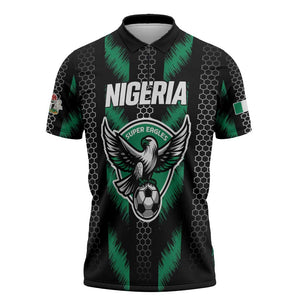 Custom Football Nigeria Zipper Polo Shirt Soar Super Eagles