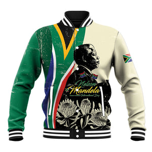 Personalized Nelson Mandela Day Baseball Jacket South Africa Vintage Stylized