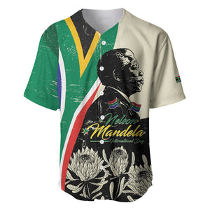 Personalized Nelson Mandela Day Baseball Jersey South Africa Vintage Stylized