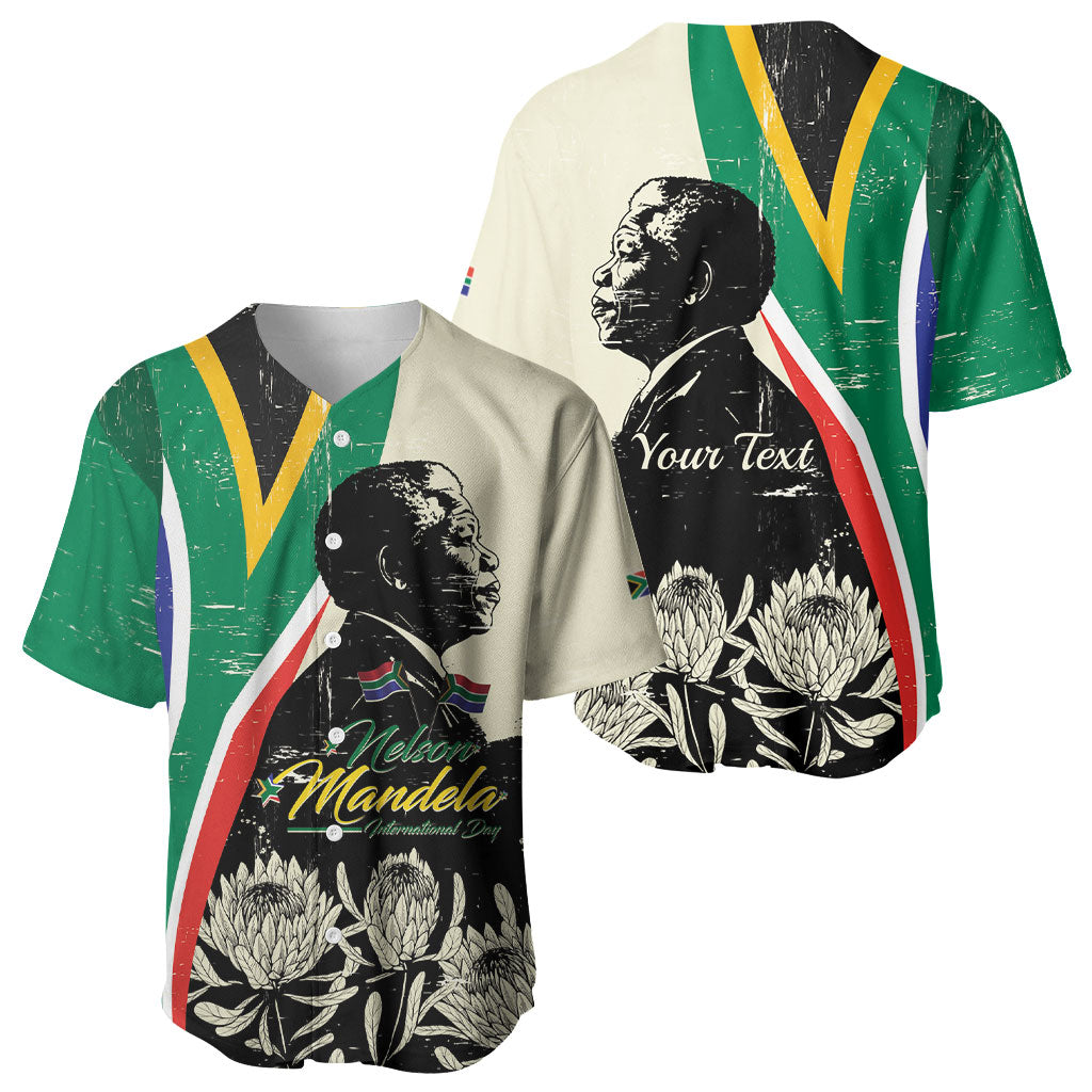 Personalized Nelson Mandela Day Baseball Jersey South Africa Vintage Stylized