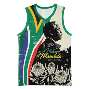 Personalized Nelson Mandela Day Basketball Jersey South Africa Vintage Stylized