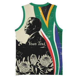 Personalized Nelson Mandela Day Basketball Jersey South Africa Vintage Stylized
