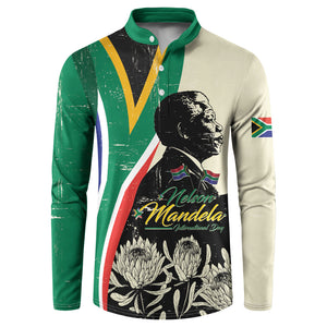 Personalized Nelson Mandela Day Button Sweatshirt South Africa Vintage Stylized
