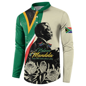 Personalized Nelson Mandela Day Button Sweatshirt South Africa Vintage Stylized