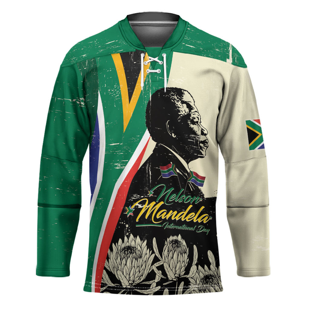 Personalized Nelson Mandela Day Hockey Jersey South Africa Vintage Stylized
