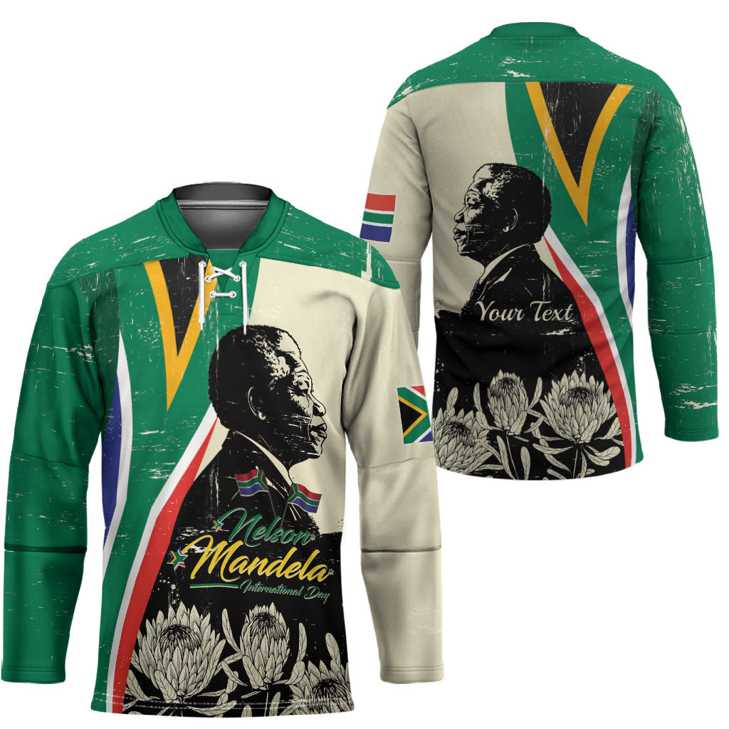 Personalized Nelson Mandela Day Hockey Jersey South Africa Vintage Stylized