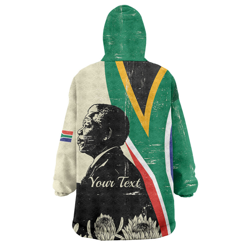 Personalized Nelson Mandela Day Kid Wearable Blanket Hoodie South Africa Vintage Stylized