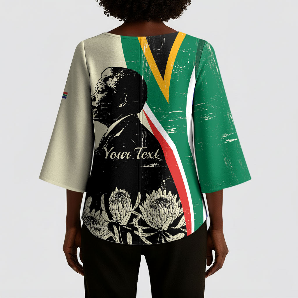 Personalized Nelson Mandela Day Kimono Sleeve Blouse South Africa Vintage Stylized