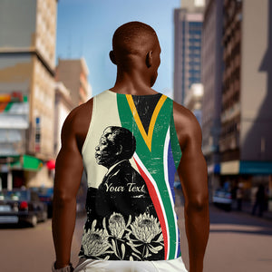 Personalized Nelson Mandela Day Men Tank Top South Africa Vintage Stylized