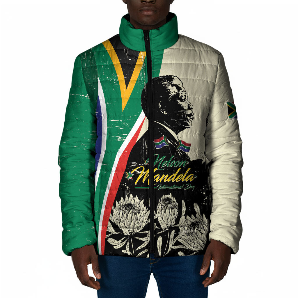 Personalized Nelson Mandela Day Padded Jacket South Africa Vintage Stylized