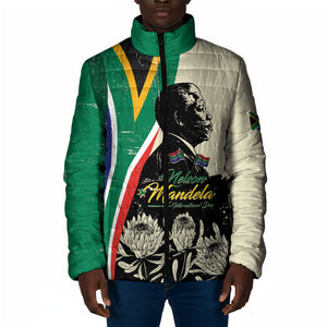 Personalized Nelson Mandela Day Padded Jacket South Africa Vintage Stylized
