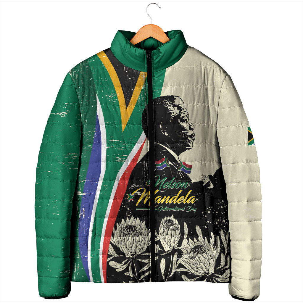 Personalized Nelson Mandela Day Padded Jacket South Africa Vintage Stylized