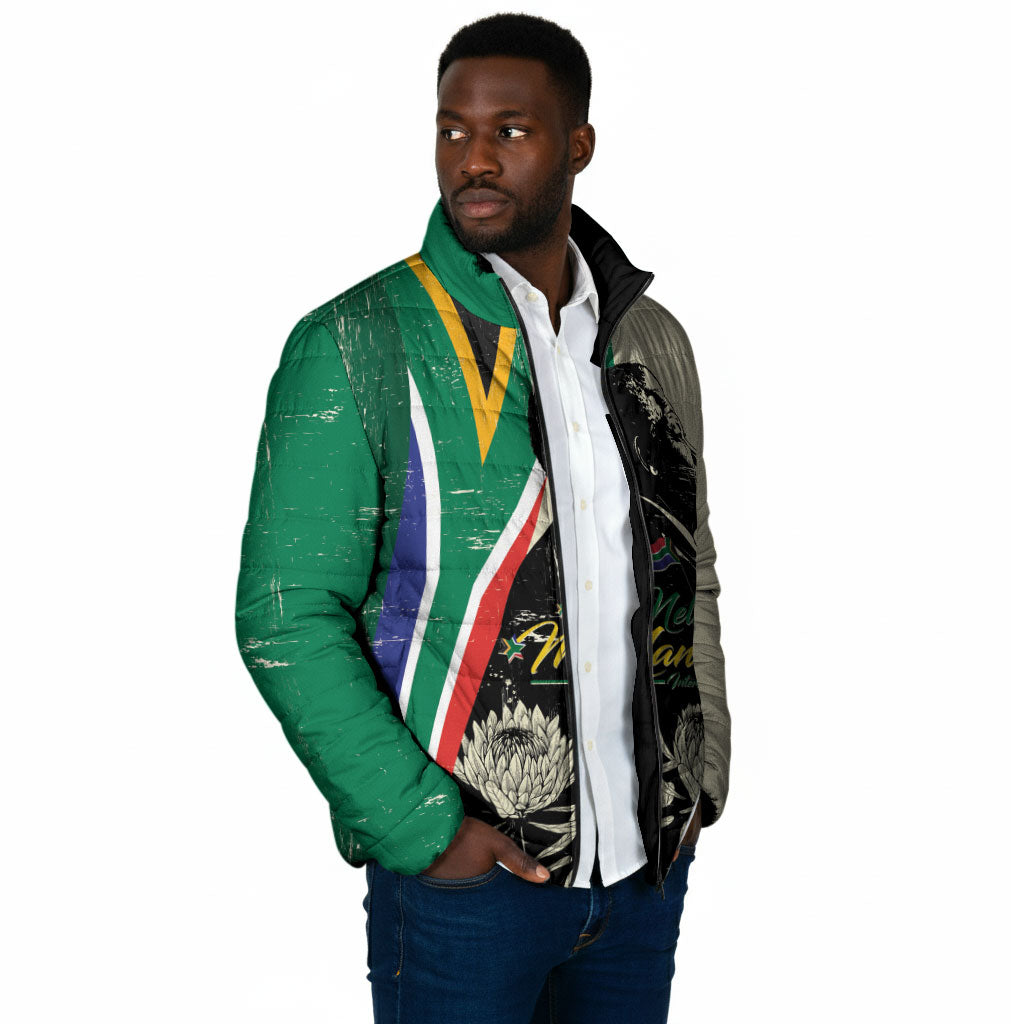 Personalized Nelson Mandela Day Padded Jacket South Africa Vintage Stylized