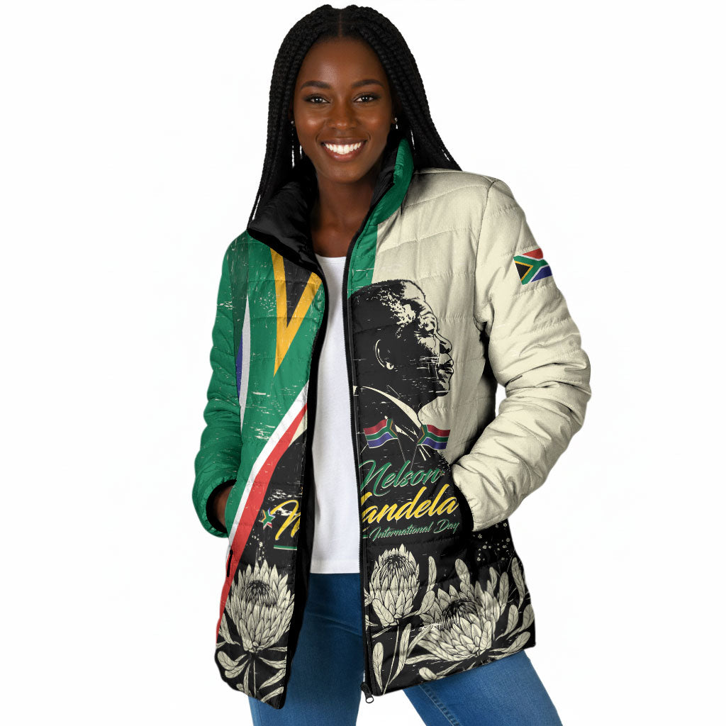 Personalized Nelson Mandela Day Padded Jacket South Africa Vintage Stylized