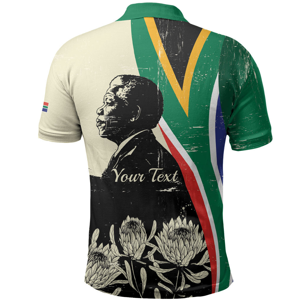 Personalized Nelson Mandela Day Polo Shirt South Africa Vintage Stylized