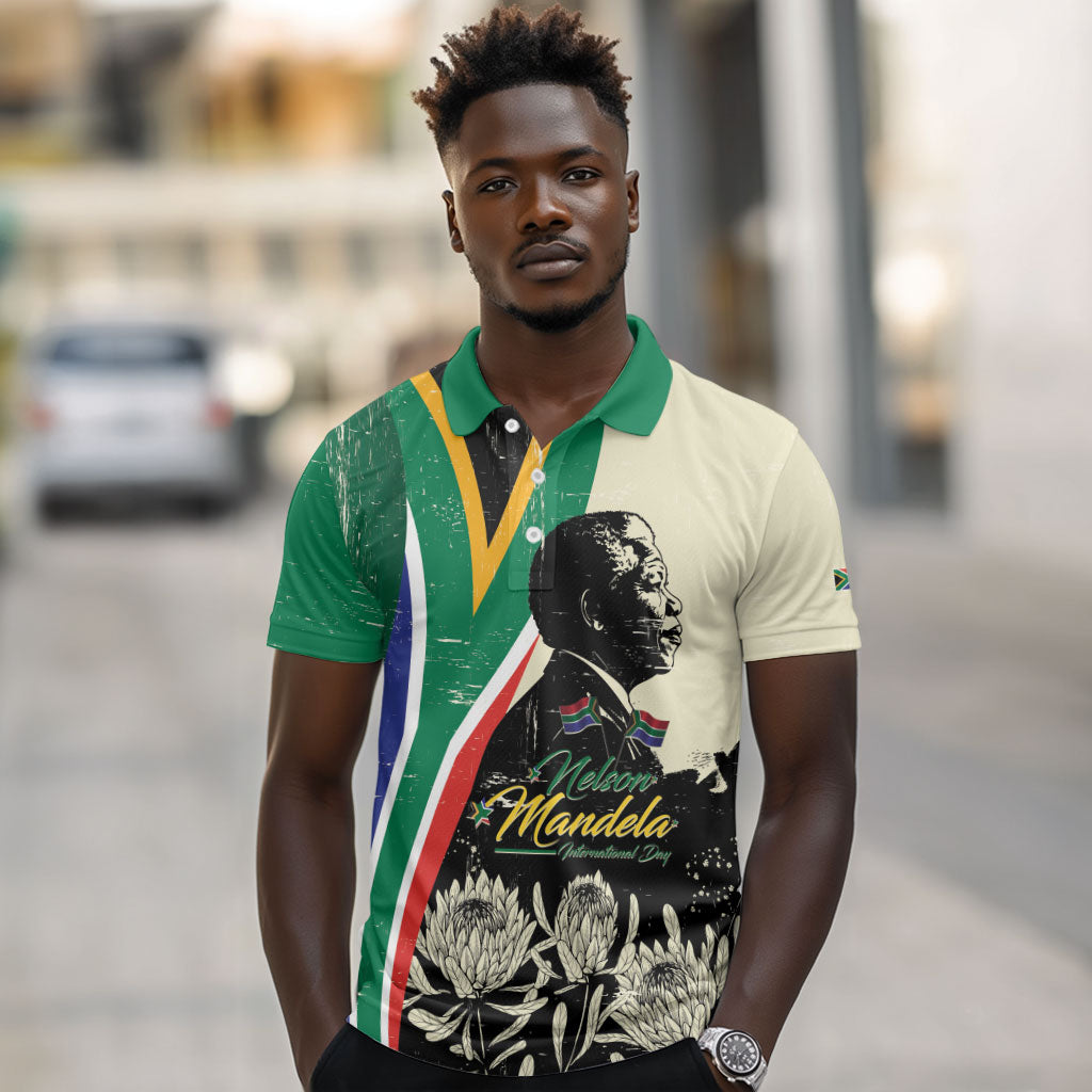 Personalized Nelson Mandela Day Polo Shirt South Africa Vintage Stylized