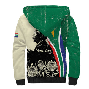 Personalized Nelson Mandela Day Sherpa Hoodie South Africa Vintage Stylized