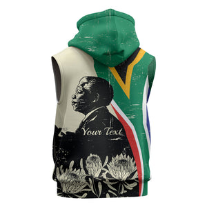 Personalized Nelson Mandela Day Sleeveless Hoodie South Africa Vintage Stylized