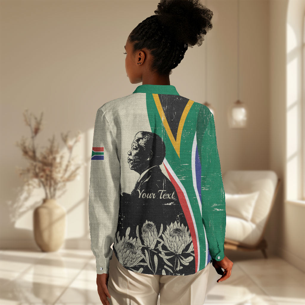 Personalized Nelson Mandela Day Women Casual Shirt South Africa Vintage Stylized