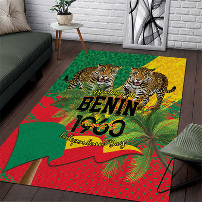 Benin August 1st 1960 Area Rug Happy Independence Day