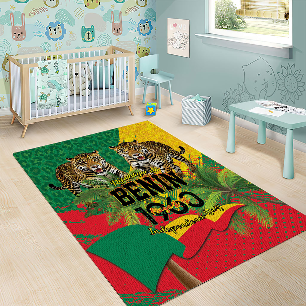 Benin August 1st 1960 Area Rug Happy Independence Day